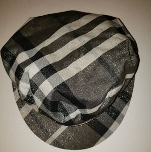 Burberry metallic gray checker print hat